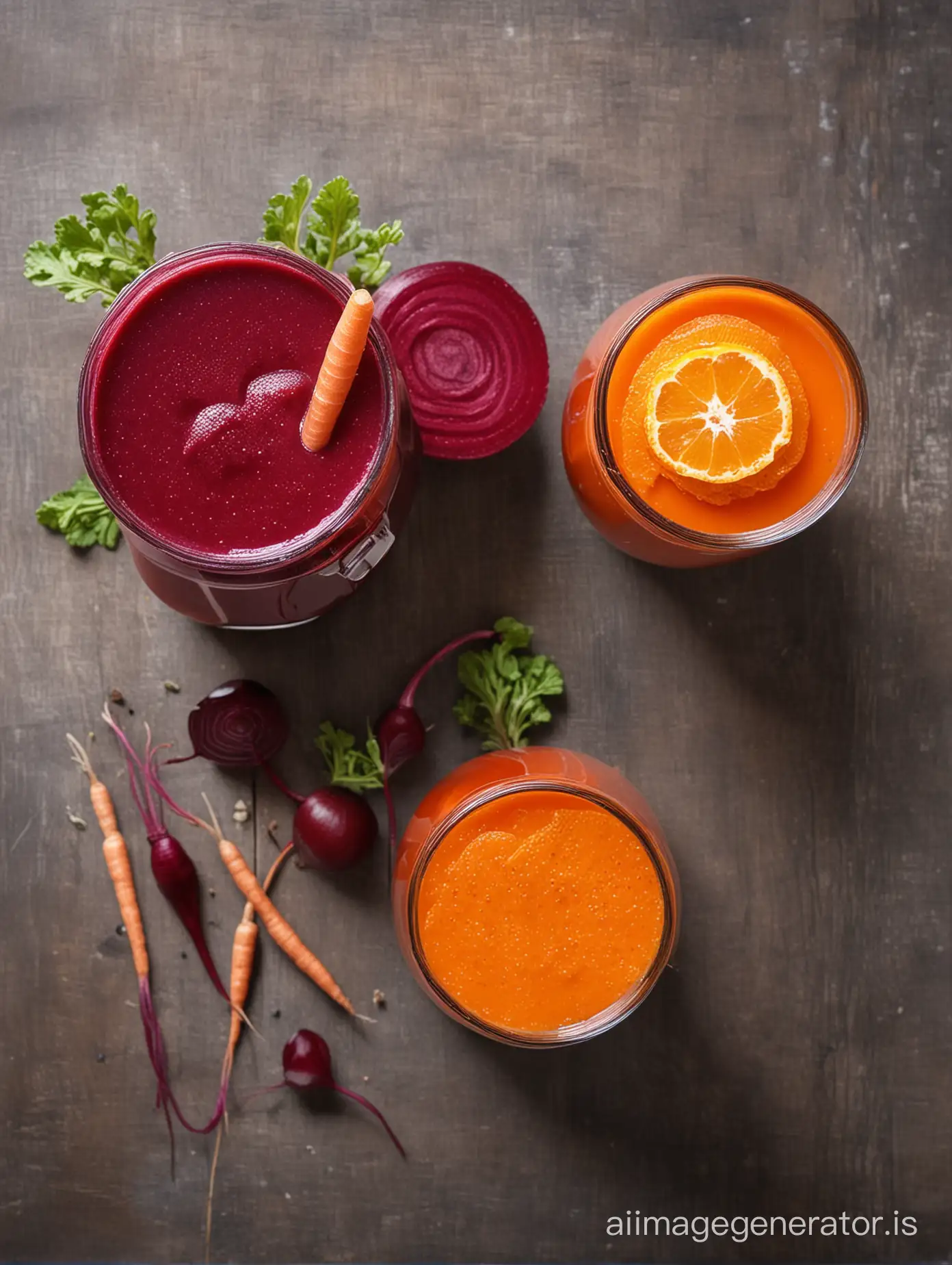 orange, carrot, beetroot juice