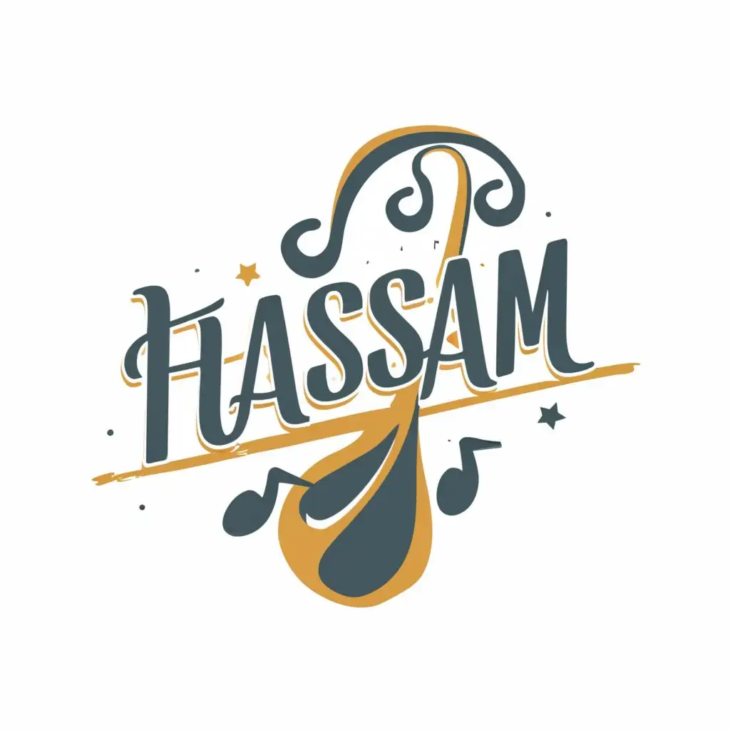 logo, Music, with the text "HassaM", typography, be used in Entertainment industry