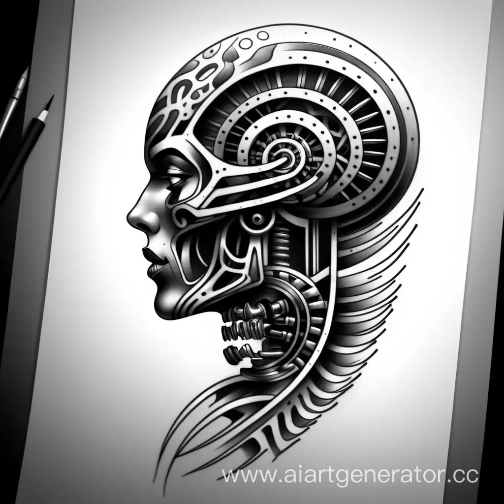Biomechanical-Tattoo-Sketch-Intricate-Design-Inspired-by-Machinery