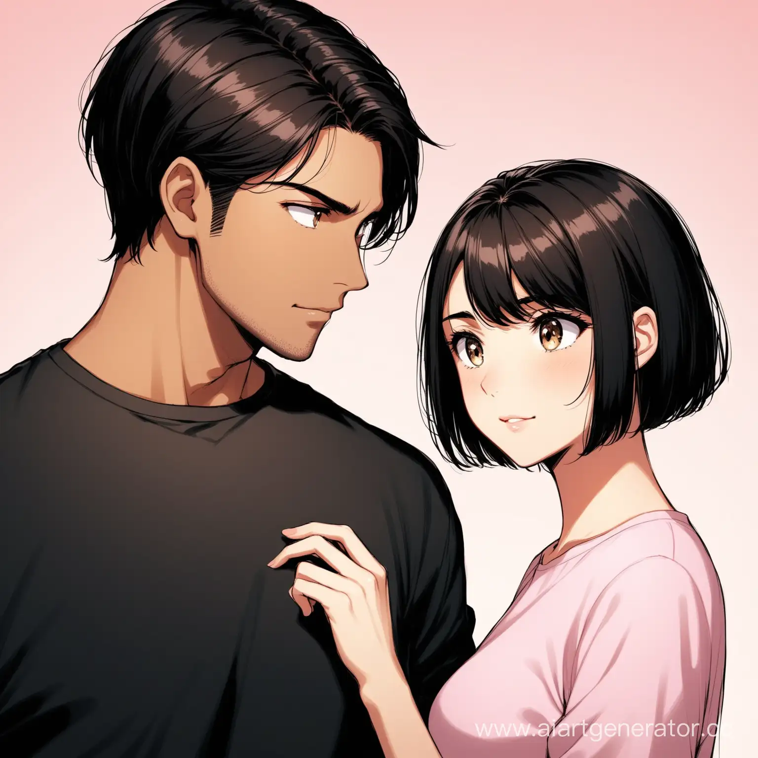 Intimate-Moment-DarkHaired-Couple-in-Gaze