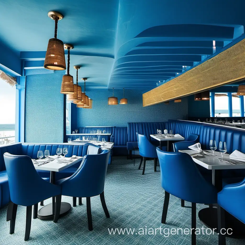 Vibrant-Blue-Restaurant-Interior-with-Modern-Decor