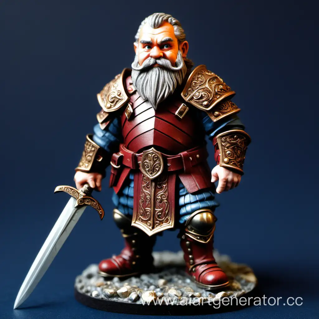Fantasy-Dwarf-Warrior-with-Letnaya-Leather-Armor-Dagger-and-Longsword