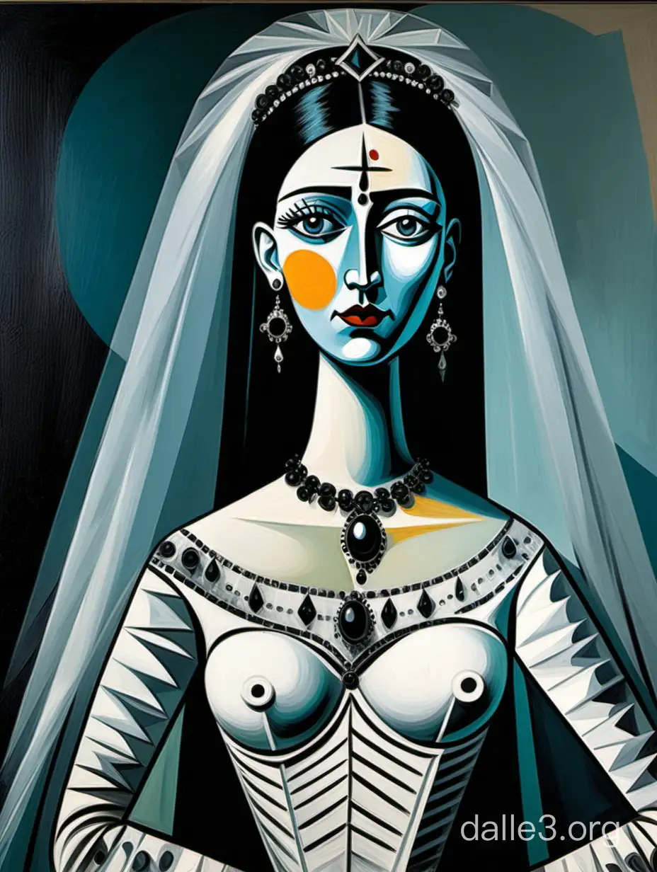 pablo picasso painting of a goth bride