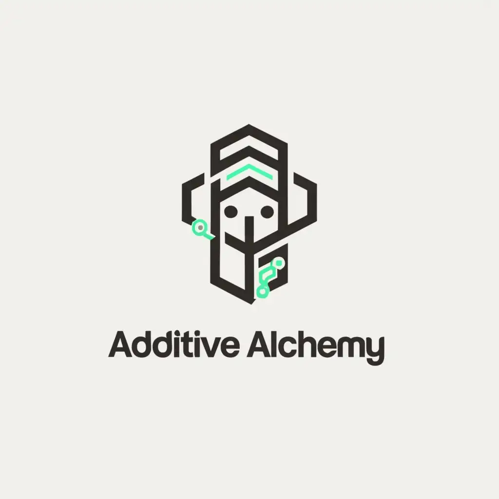 a logo design,with the text 'additive alchemy', main symbol:roboti, 3d printing,,Minimalistic,be used in Technology industry,transparent background