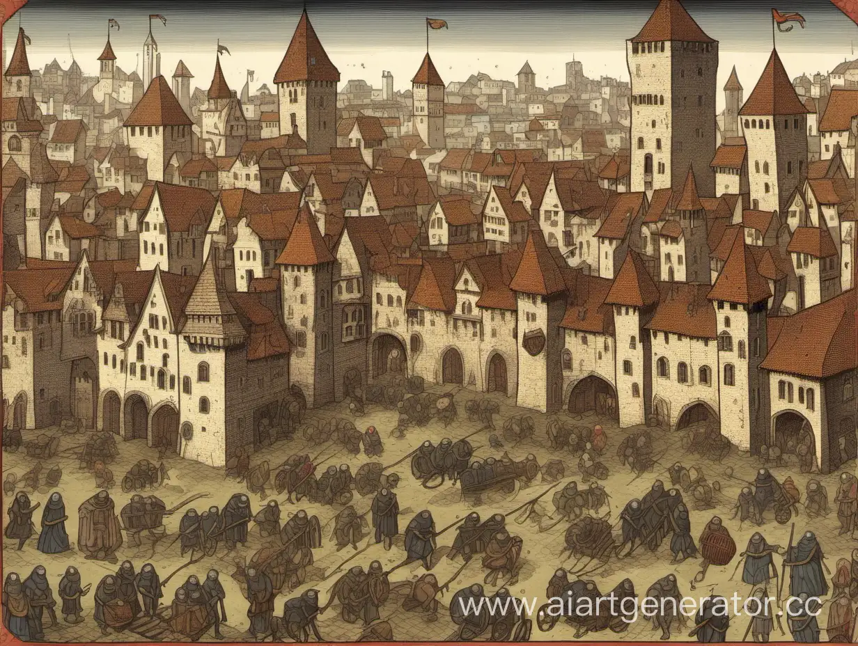 medieval city germs and viruses invade