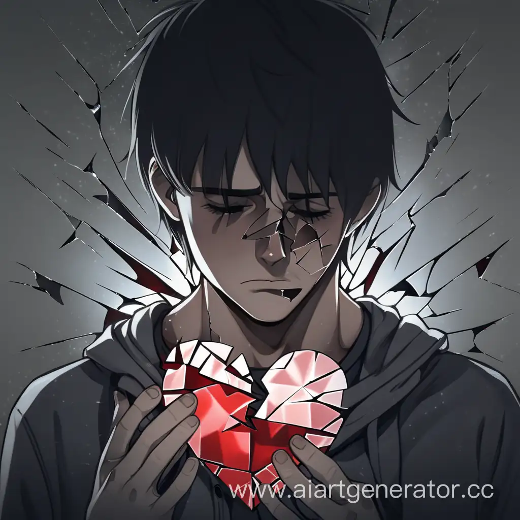 shattered heart depressed guy broken sad broken soul