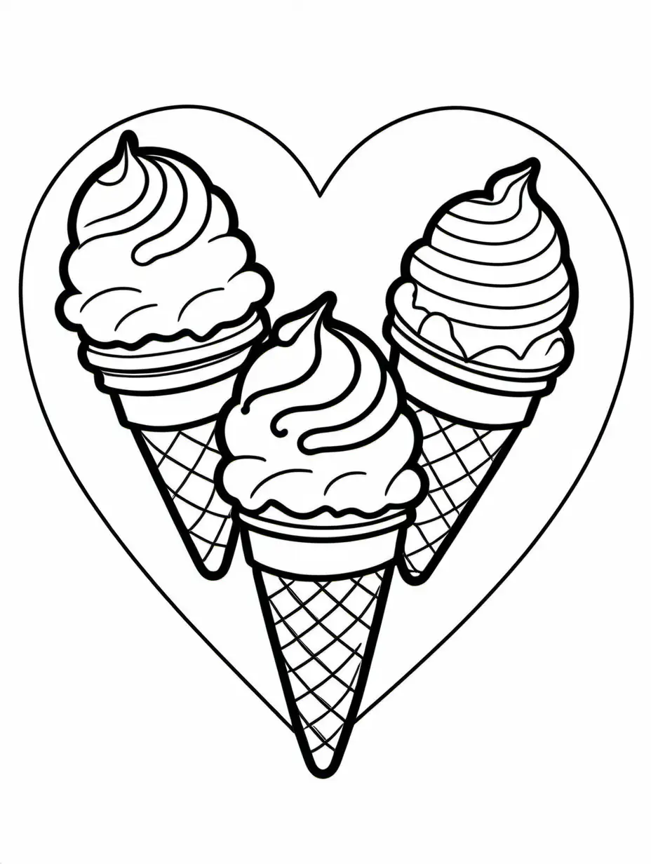Heartful-Delight-Whimsical-Ice-Cream-Cones-Coloring-Page