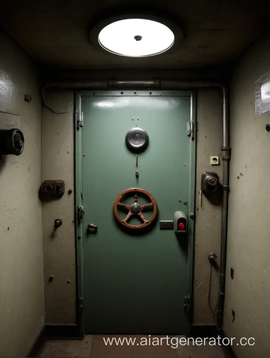 Mysterious-Bunker-Door-with-Intriguing-Controls-and-Illumination