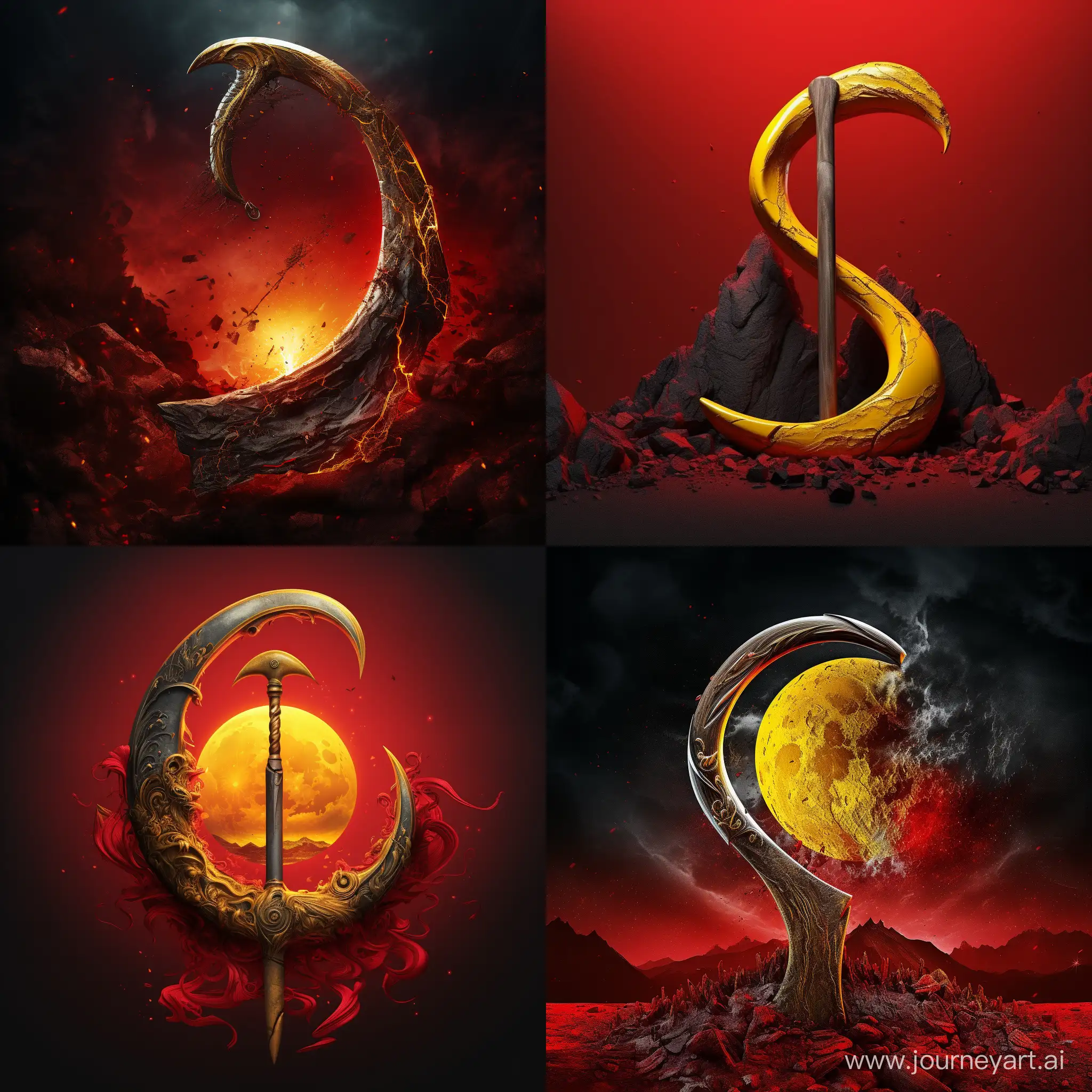 Vibrant-Red-and-Yellow-Sickle-and-Hammer-Artwork