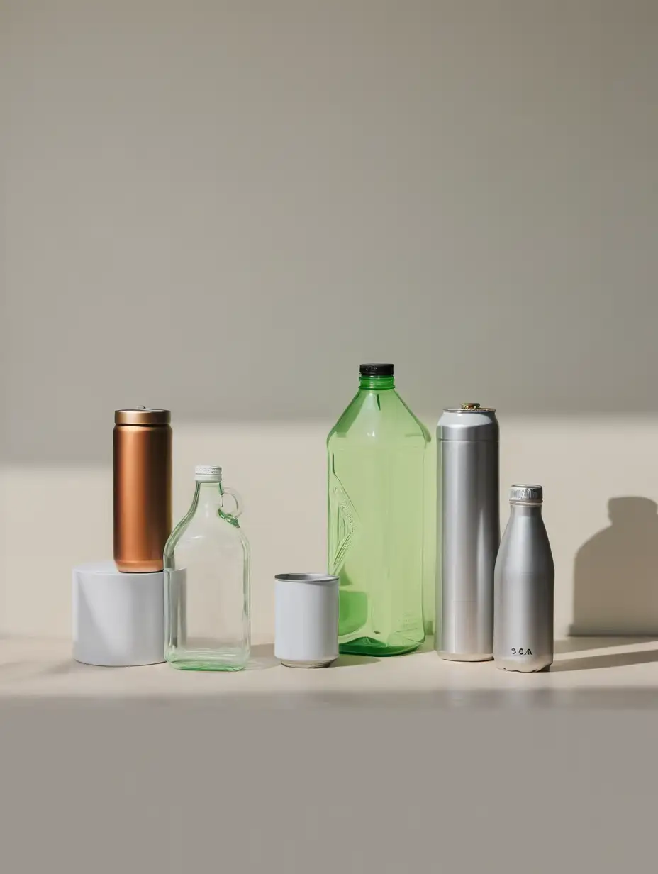 Minimalist Still Life Photography Bottles and Cans Composition