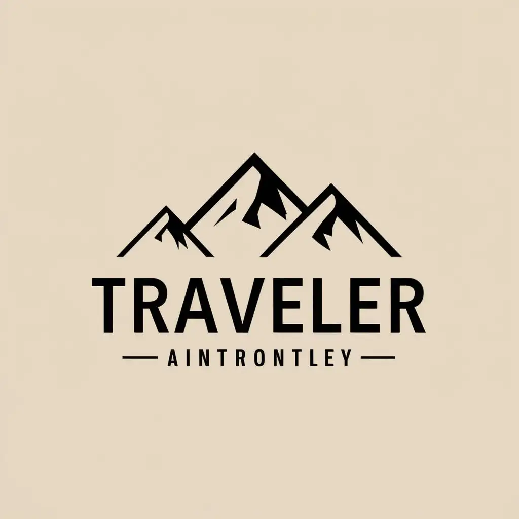 logo, Mountain, with the text "Traveler", typography, be used in Travel industry