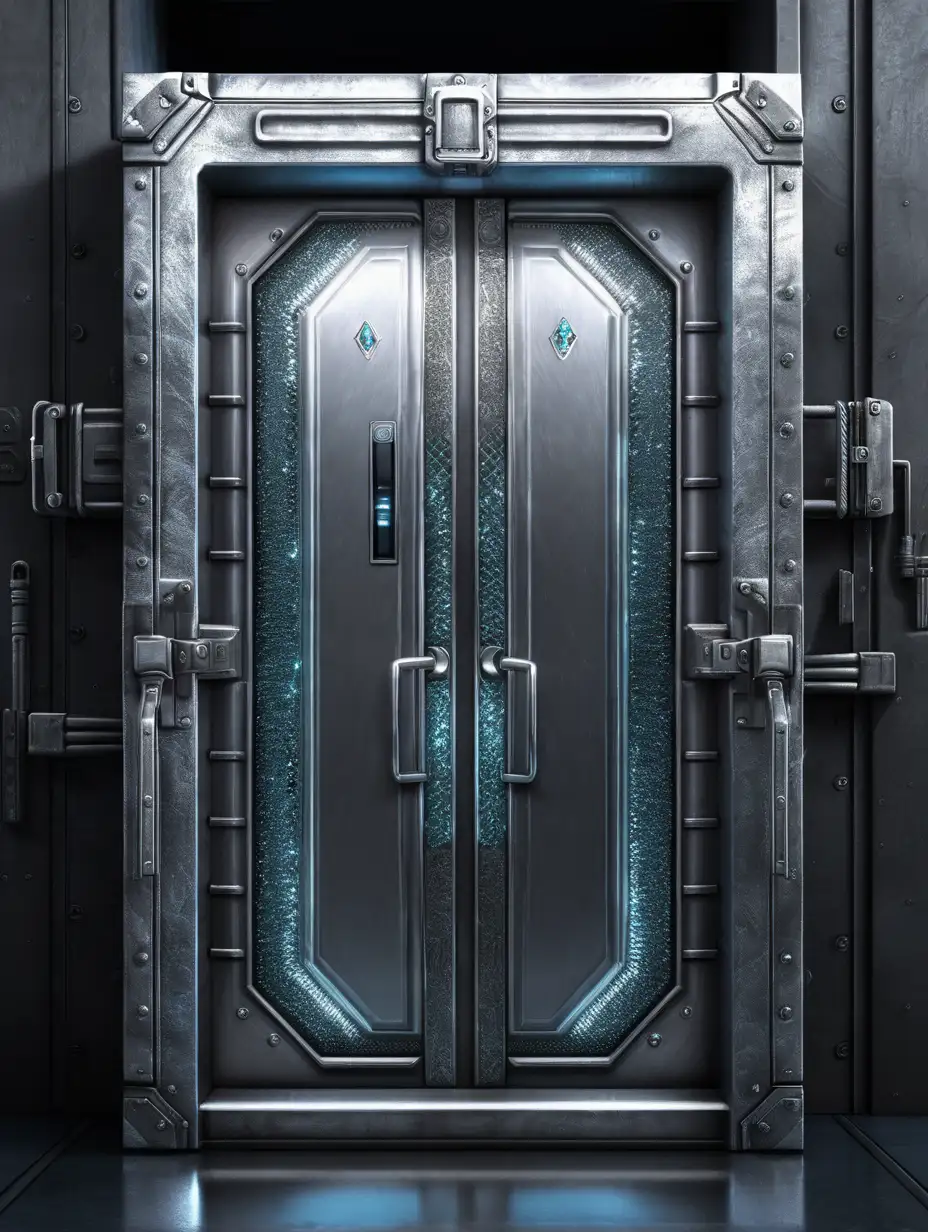 Futuristic DiamondEncrusted Cyberpunk Freezer Storage Door