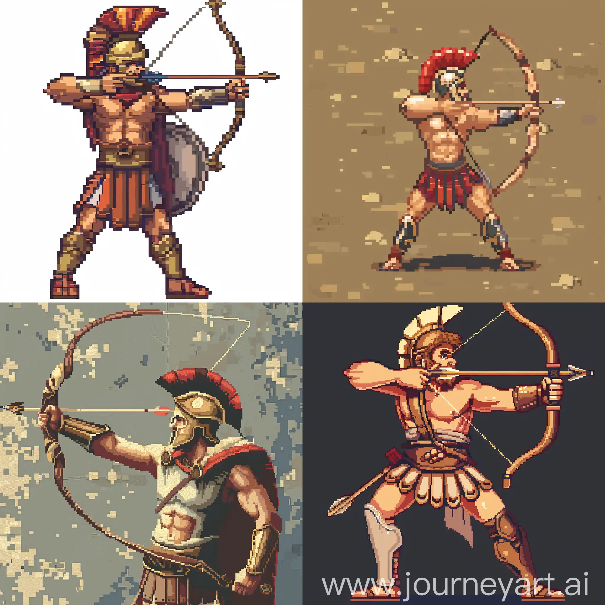 Greek-Archer-Pixel-Art-Sprite-Sheet-Ancient-Warrior-with-Bow-and-Arrow