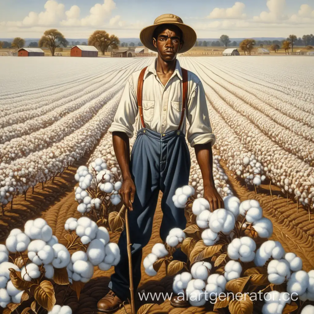 African-American-Farmer-Cultivating-Cotton-in-Rural-Field