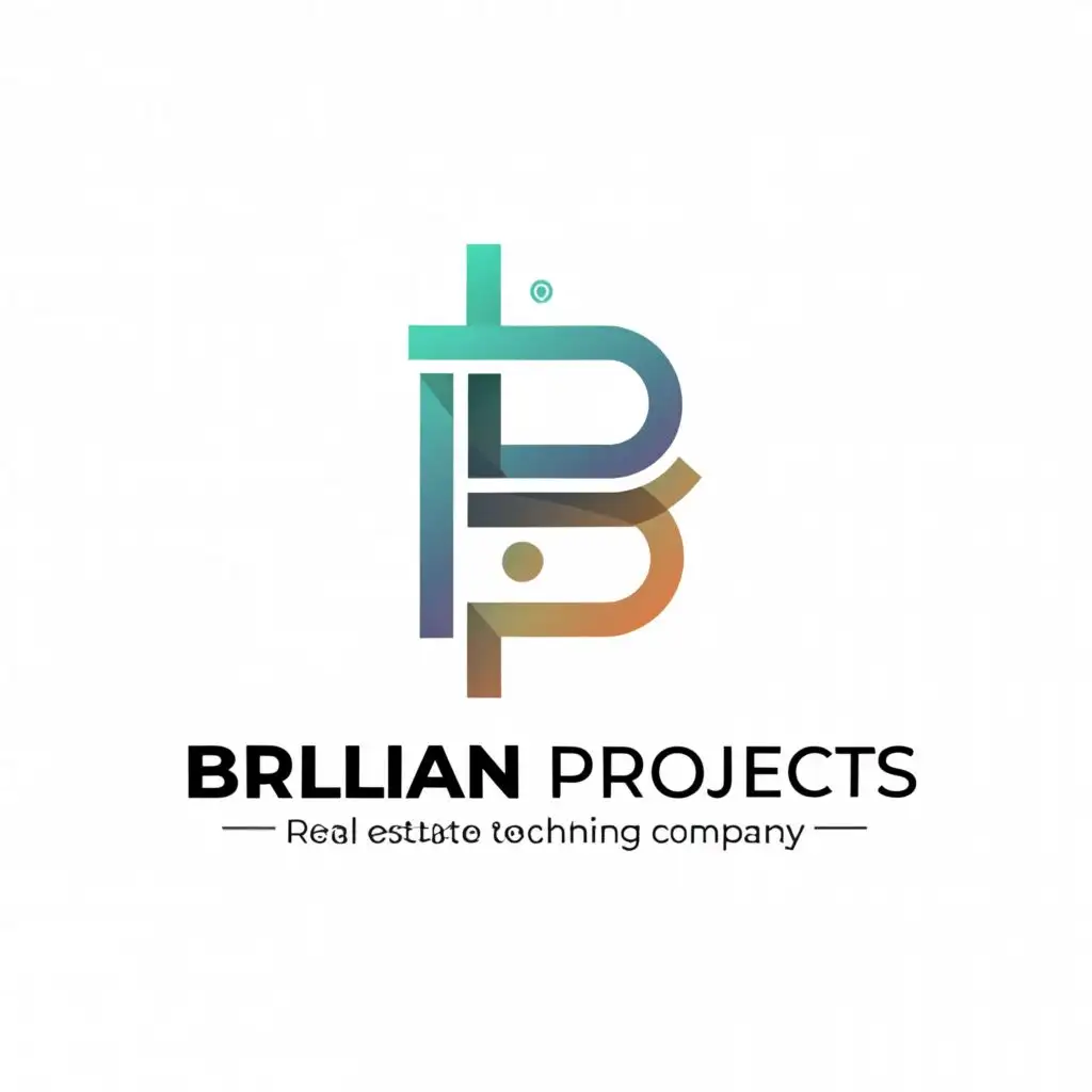a logo design,with the text "Brilliant Projects, Real Estate Marketing Data Science", main symbol:B & P in a technical and real estate style,Minimalistic,be used in Real Estate industry,clear background