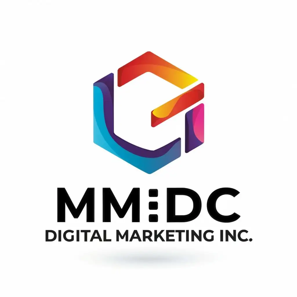 logo, TECHNOLOGY, with the text "MMDC DIGITAL MARKETING INC.", typography, be used in Technology industry