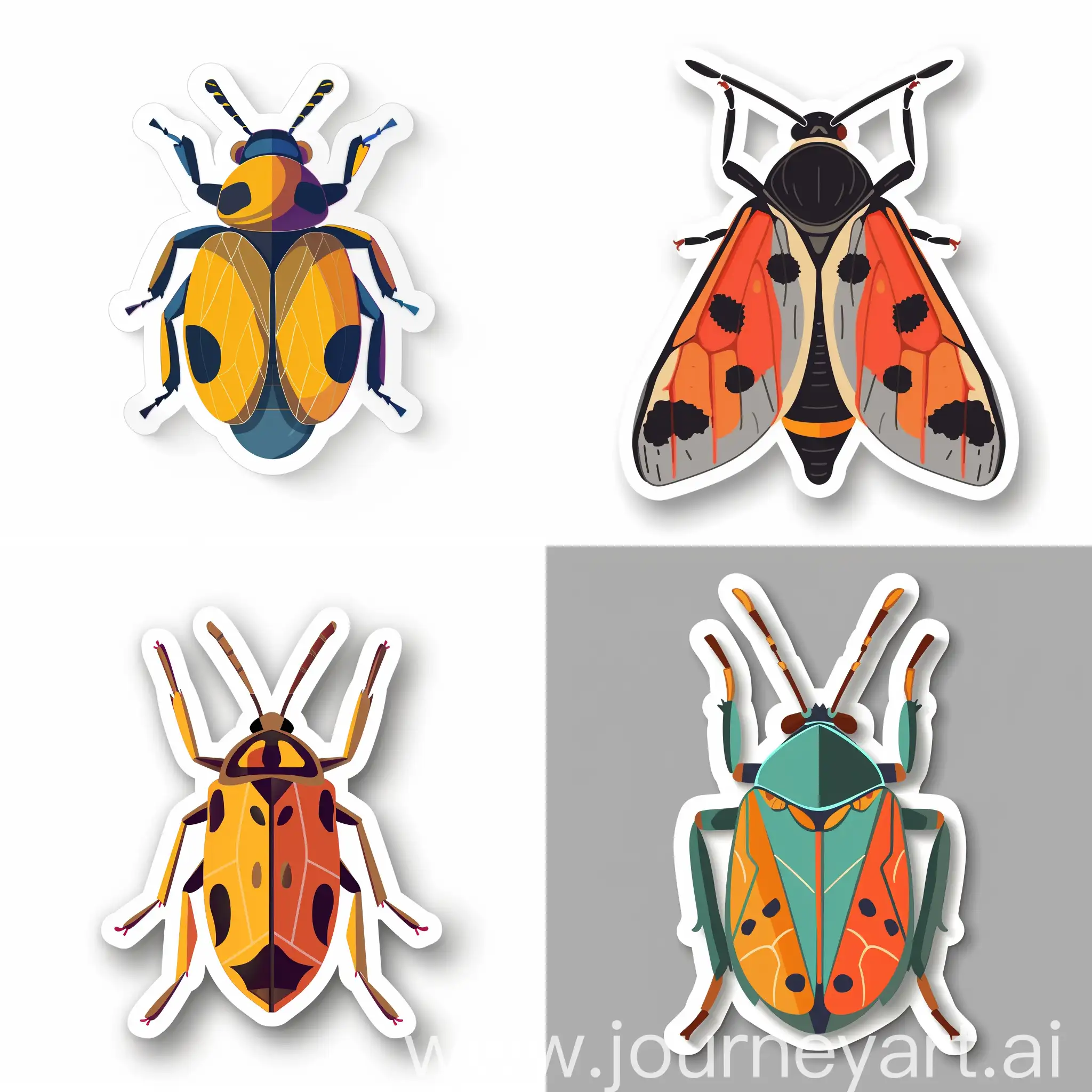 sticker design of bug, in flat style, high quality details