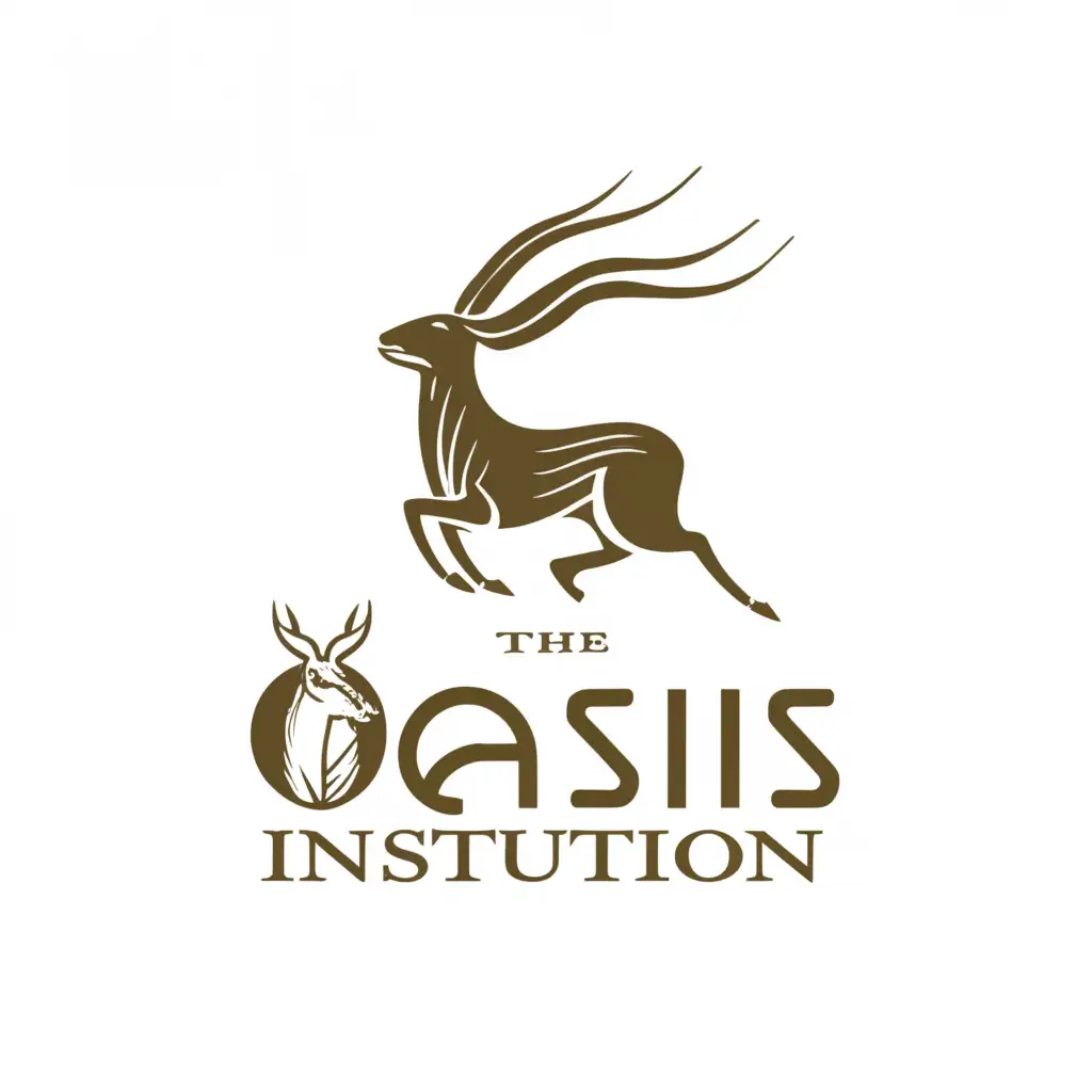 a logo design,with the text "the oasis institution", main symbol:springbok,Moderate,be used in Travel industry,clear background