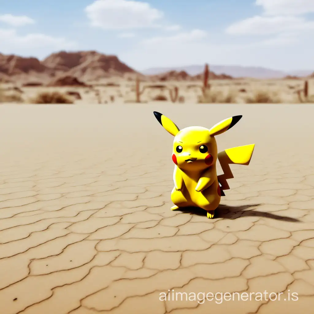 picachu looking for sale in  a desert