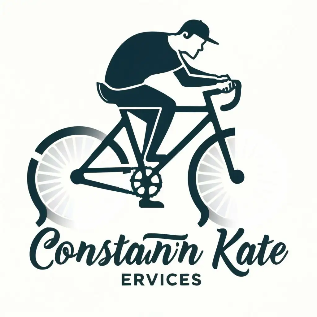 logo, Bicycle Services, with the text "Constantin Kate", typography