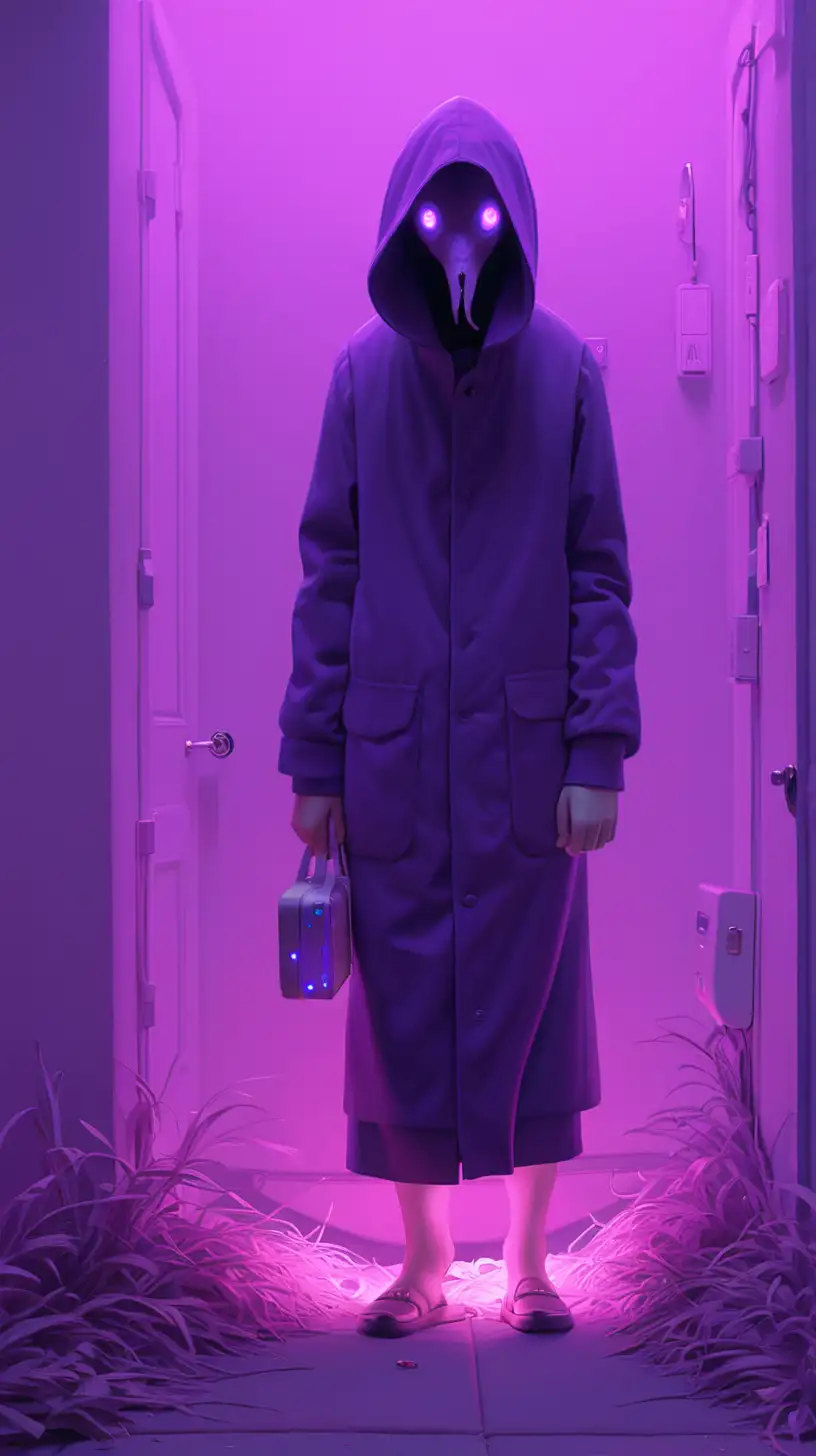 Realistic LED Art Creepy Purple Marabout by Atey Ghailan