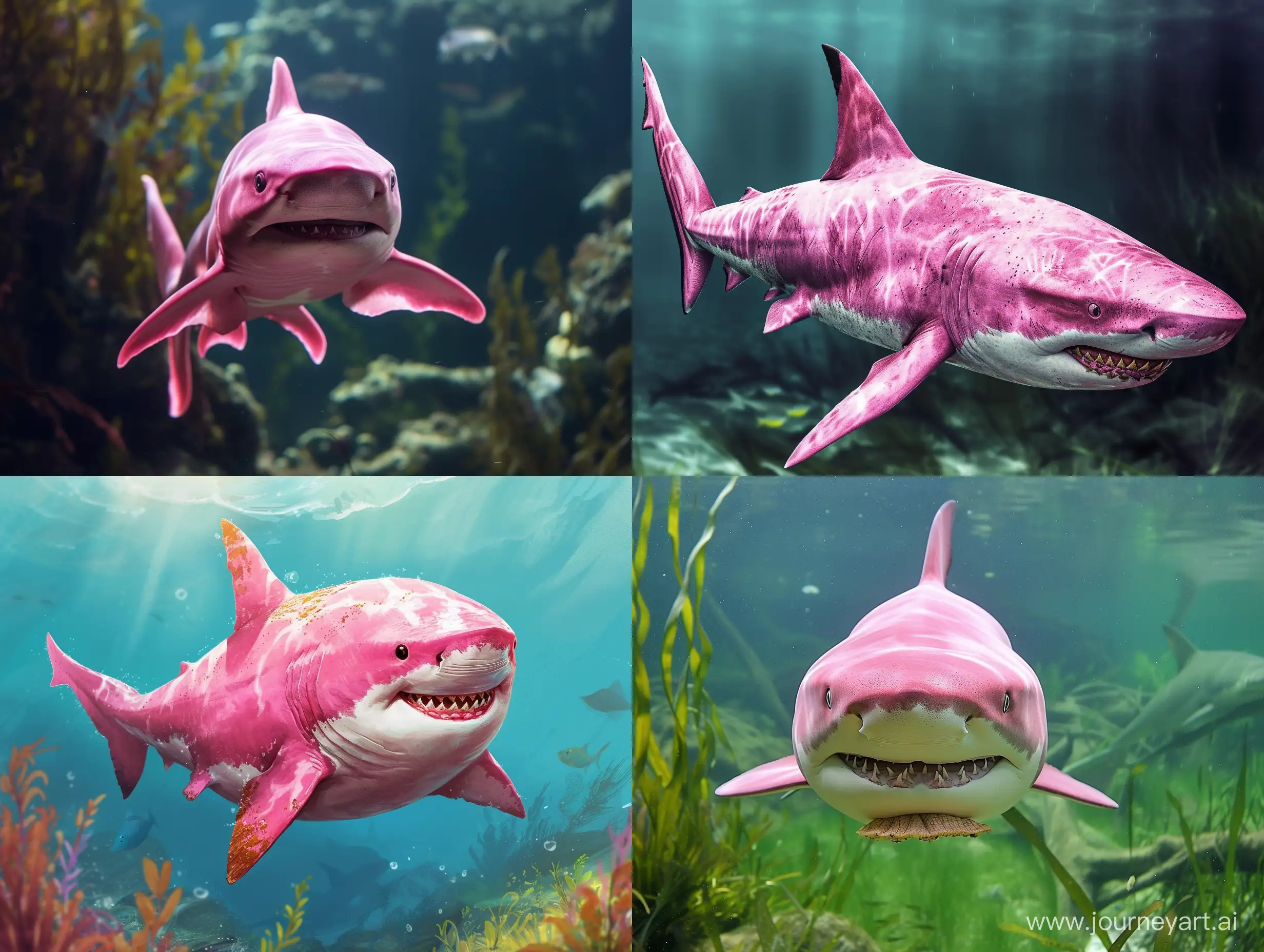 Playful-Pink-Shark-with-a-Unique-Trunk-in-a-43-Aspect-Ratio