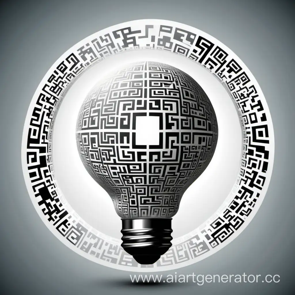 Abstract-Arabesque-Light-Bulb-Logo-for-MelnikovVG-with-QR-Code