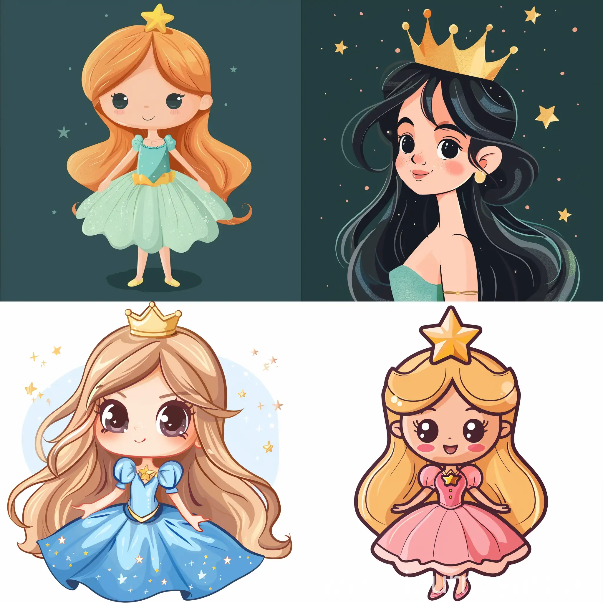 star princess cartoon style