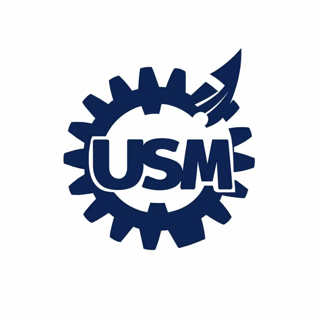 logo, Gearbox, with the text "USM", typography
