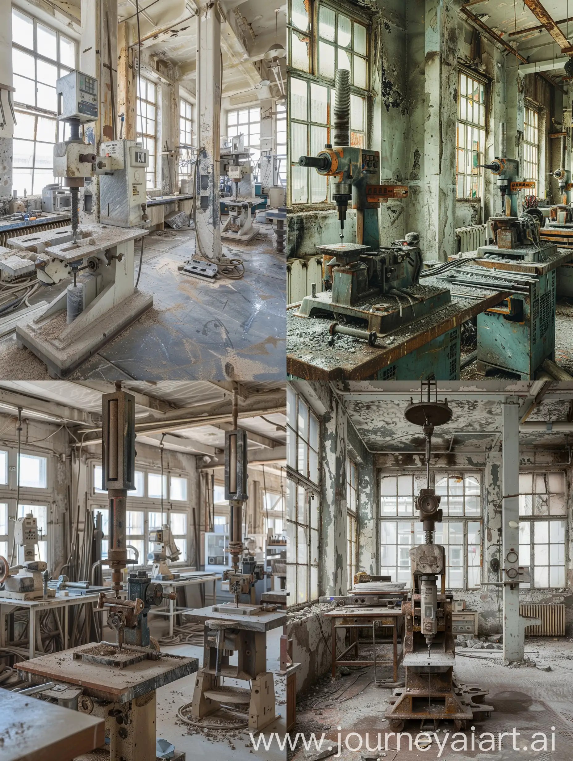Deserted-Marble-Workshop-with-Drilling-Machines