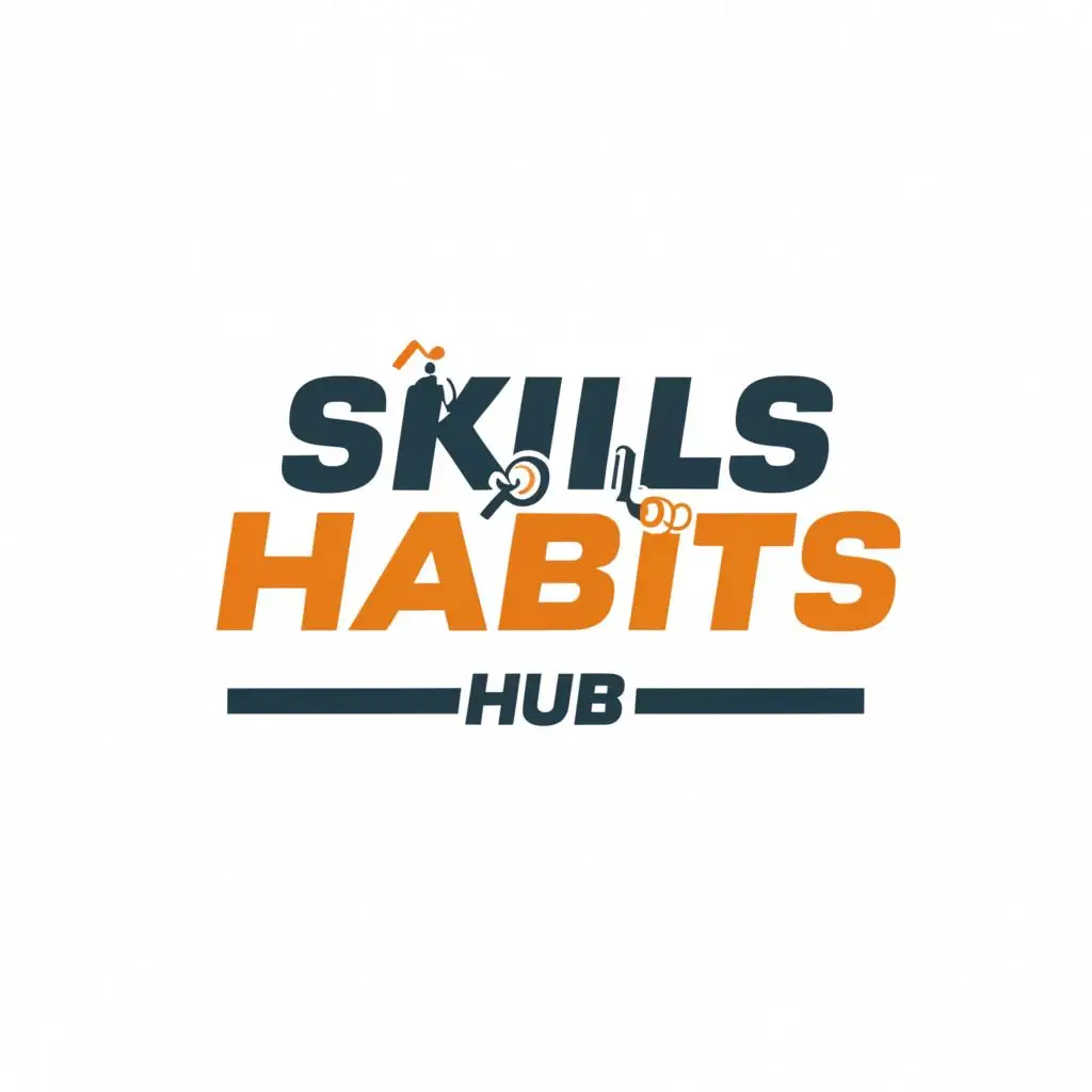 logo, line, with the text "SkillsHabitsHub.com", typography, be used in Sports Fitness industry