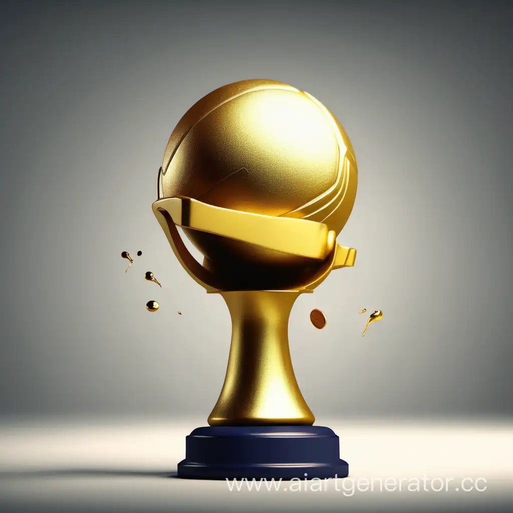 Golden-Hand-Trophy-and-Table-Tennis-Ball-Impact