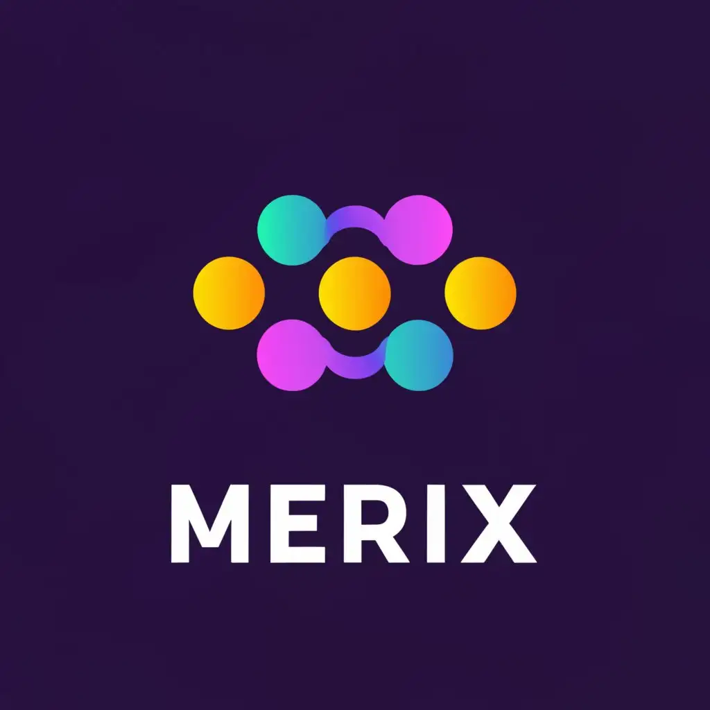 a logo design,with the text "merrix", main symbol:clear letter  M link blockchains, transparent background, futuristic, color : purple and green,Moderate,be used in Technology industry,clear background