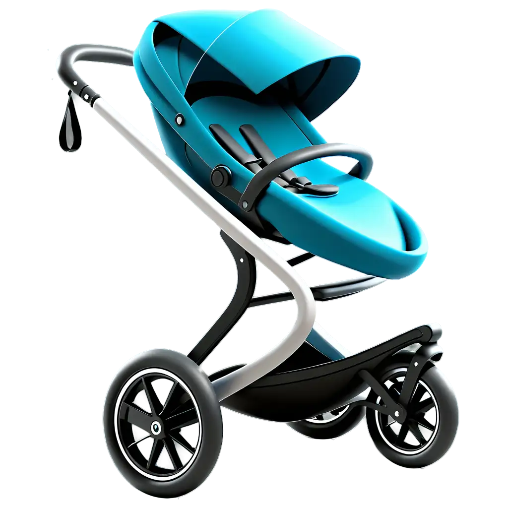 baby stroller, beautiful, smooth line, unique, future design, C4D Rendering