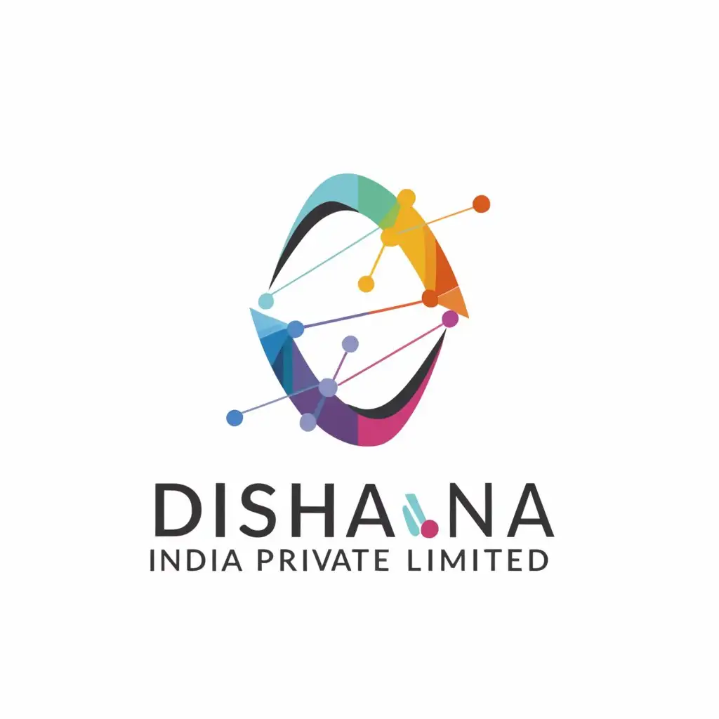 a logo design,with the text "Dishana India Private Limited", main symbol:D,complex,be used in Technology industry,clear background