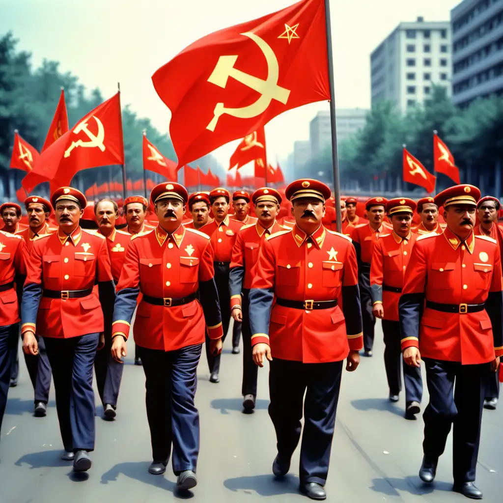 Unity in Red Communist Gathering Illustration