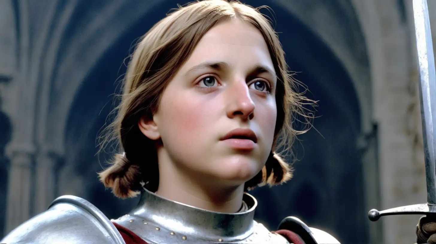 CloseUp Portrait of Joan of Arc in Majestic Armor