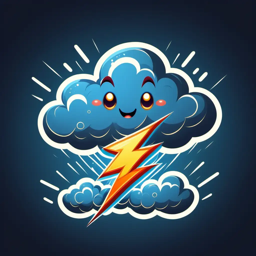 Joyful Cartoon Thunderstorm Icon