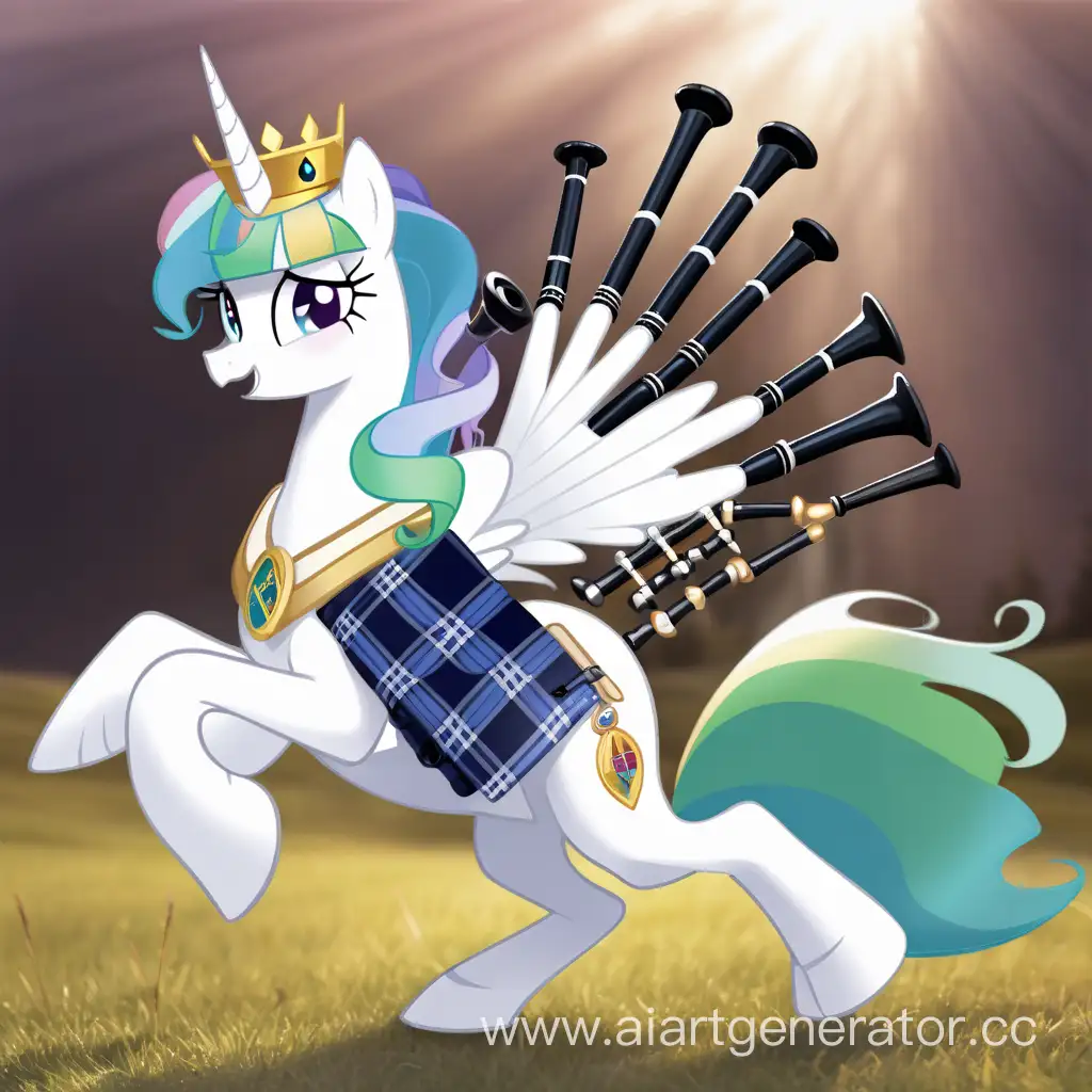 Princess Celestia plays the scotland bagpipe