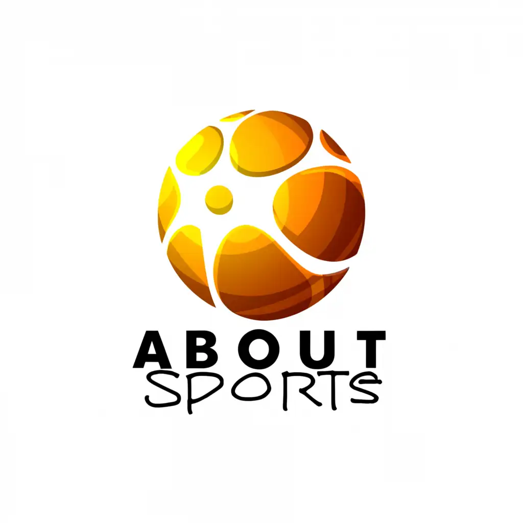 a logo design,with the text "about sports", main symbol:ball,Moderate,be used in Sports Fitness industry,clear background
