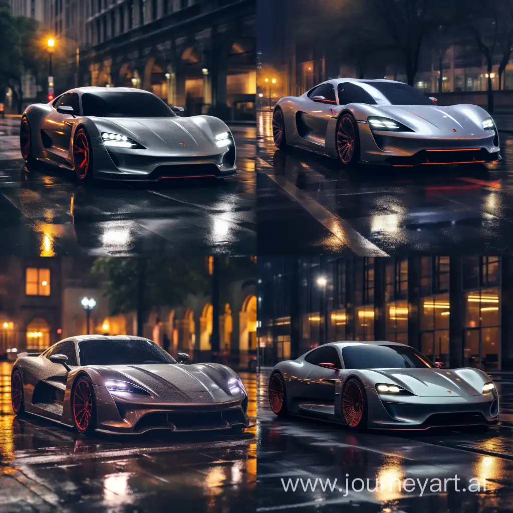 Porsche-Taycan-Night-Cityscape-HyperRealistic-4K-HDR-Photo-in-Rain