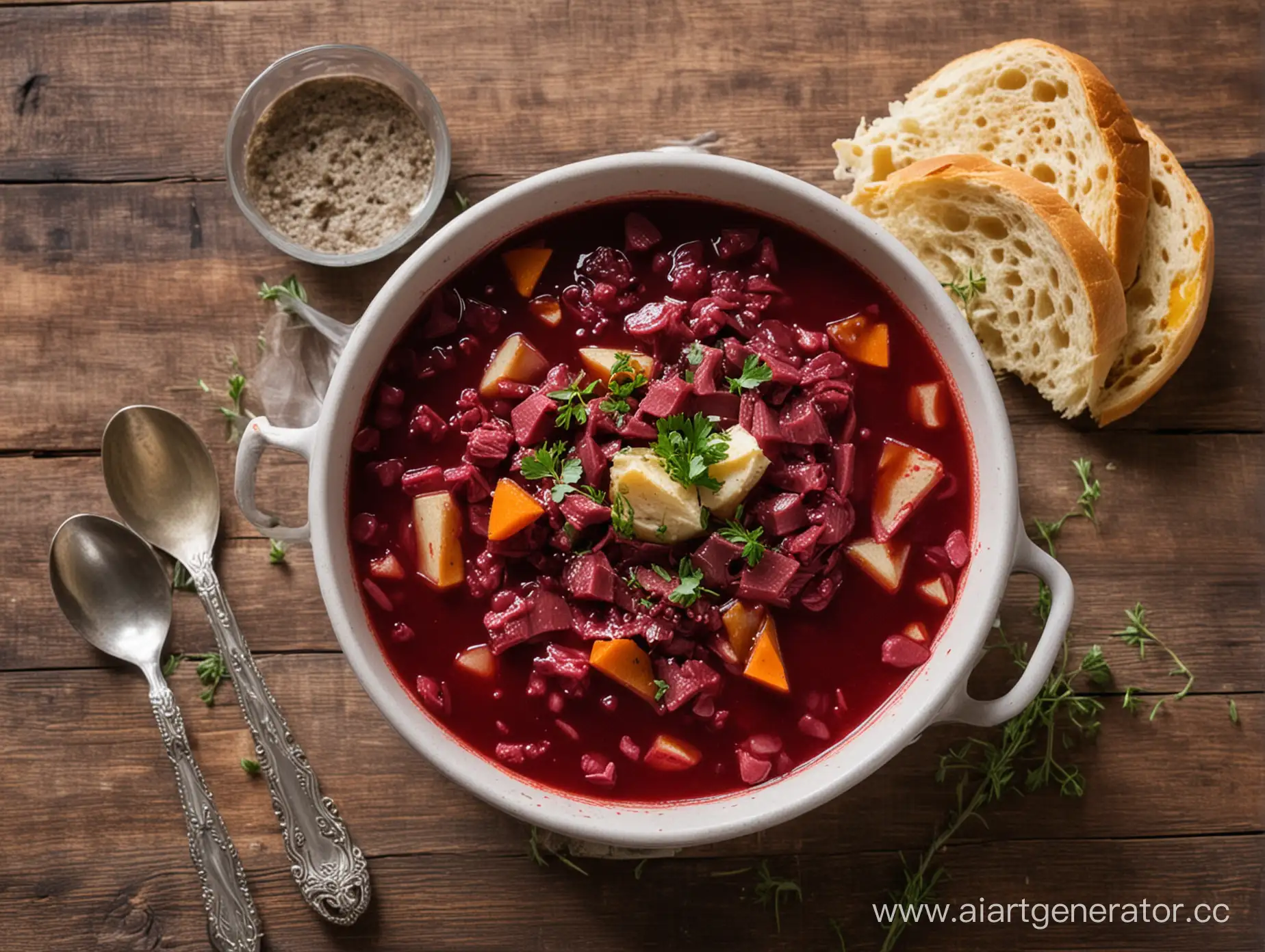 Authentic-Russian-Borscht-Recipe-Vibrant-Beet-Soup-with-Sour-Cream-Garnish