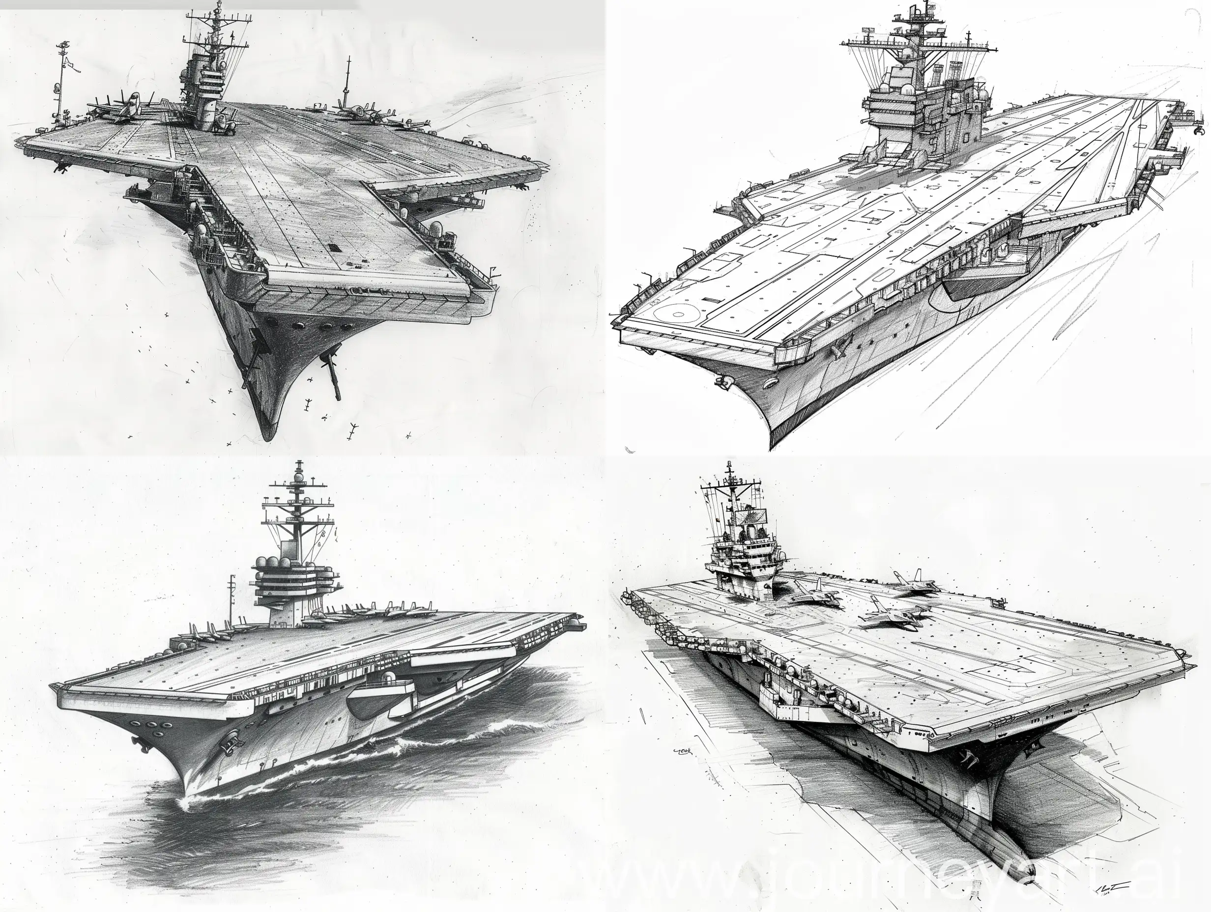 draw a flying aircraft carrier