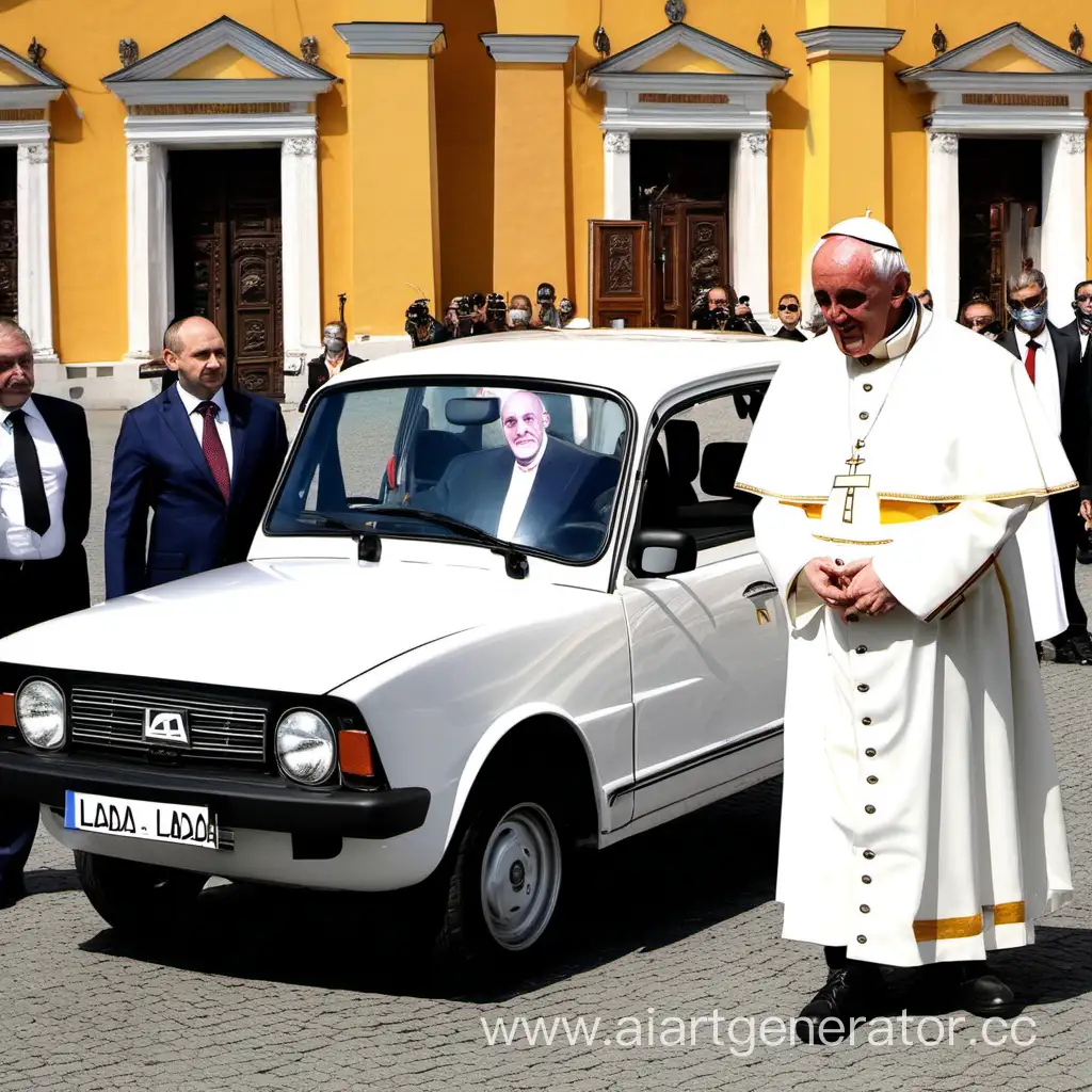 папа римский получил в подарок папамобиль производства лада