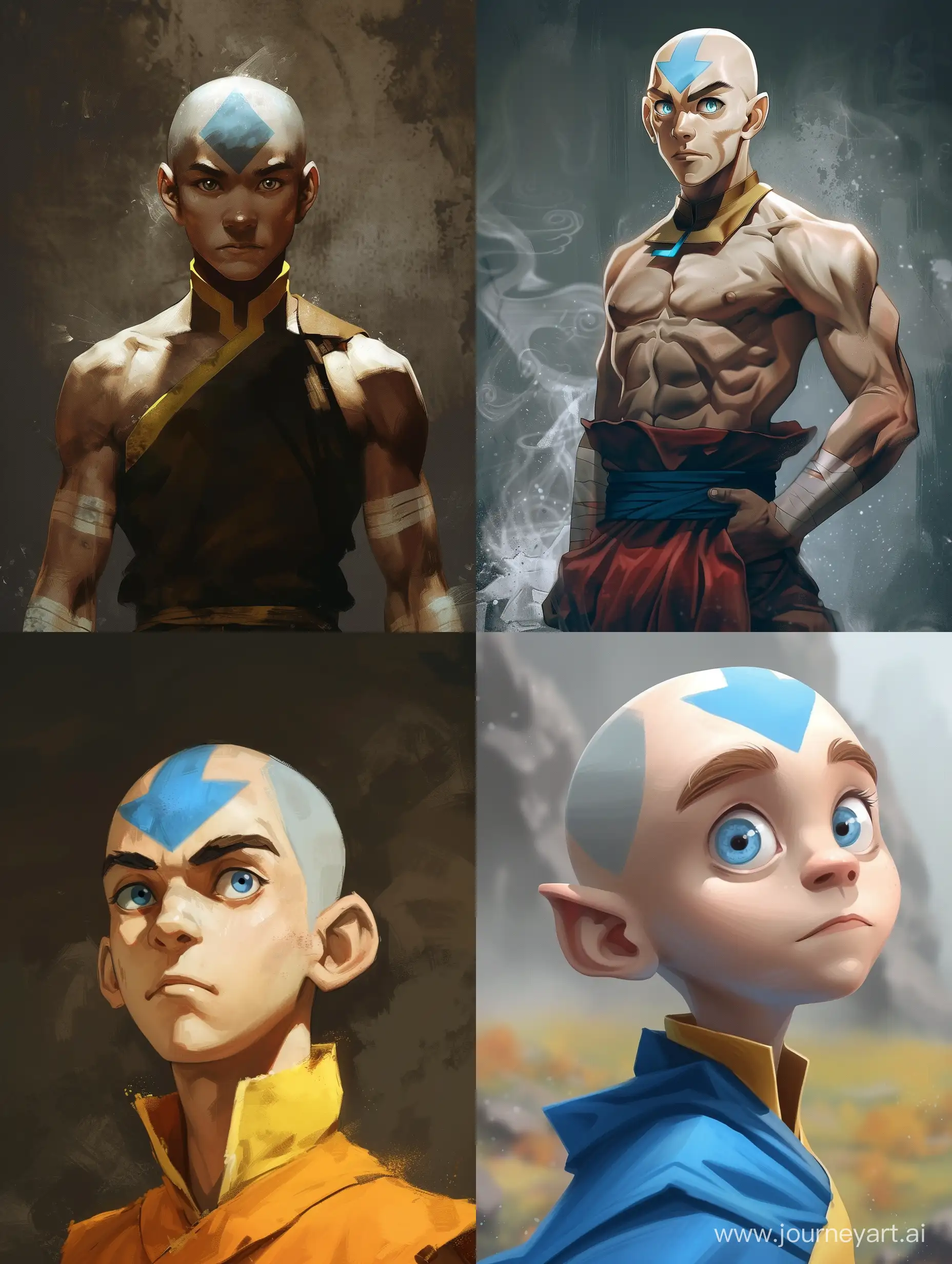 Avatar Aang, realstic, full body 