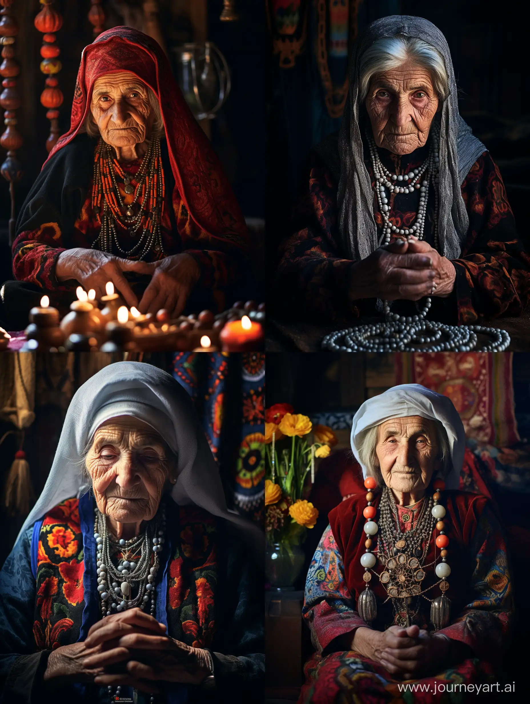 Armenian-Grandmother-Predicting-the-Future-with-Magical-Beads-in-Dimly-Lit-Room