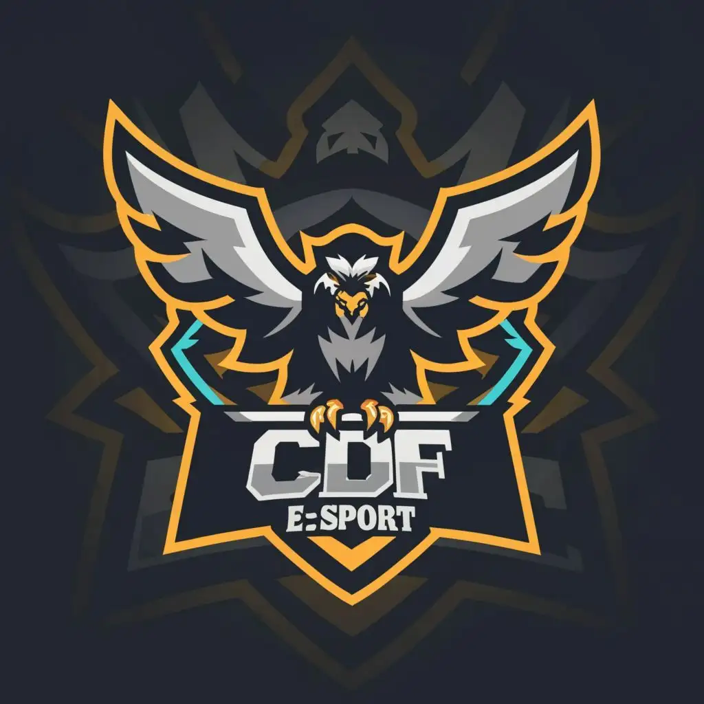 logo, Falcon symbol
Lightning background, with the text "CDF e-sport", typography, be used in Legal industry