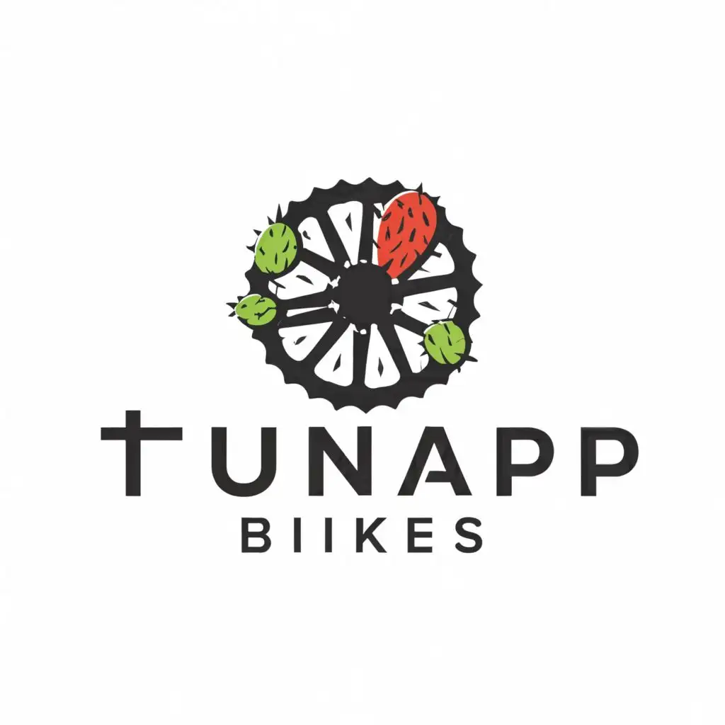 LOGO-Design-For-TUNAP-BIKES-Minimalistic-Bicycle-Wheel-Shaped-Prickly-Pear-Symbol-for-Sports-Fitness-Industry