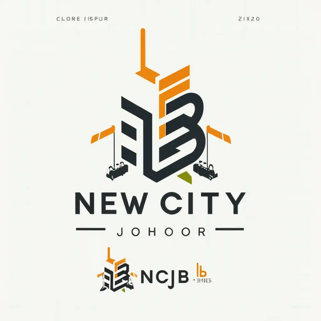 a logo design,with the text "NEW CITY JOHOR", main symbol:NCJB,Moderate,be used in Construction industry,clear background