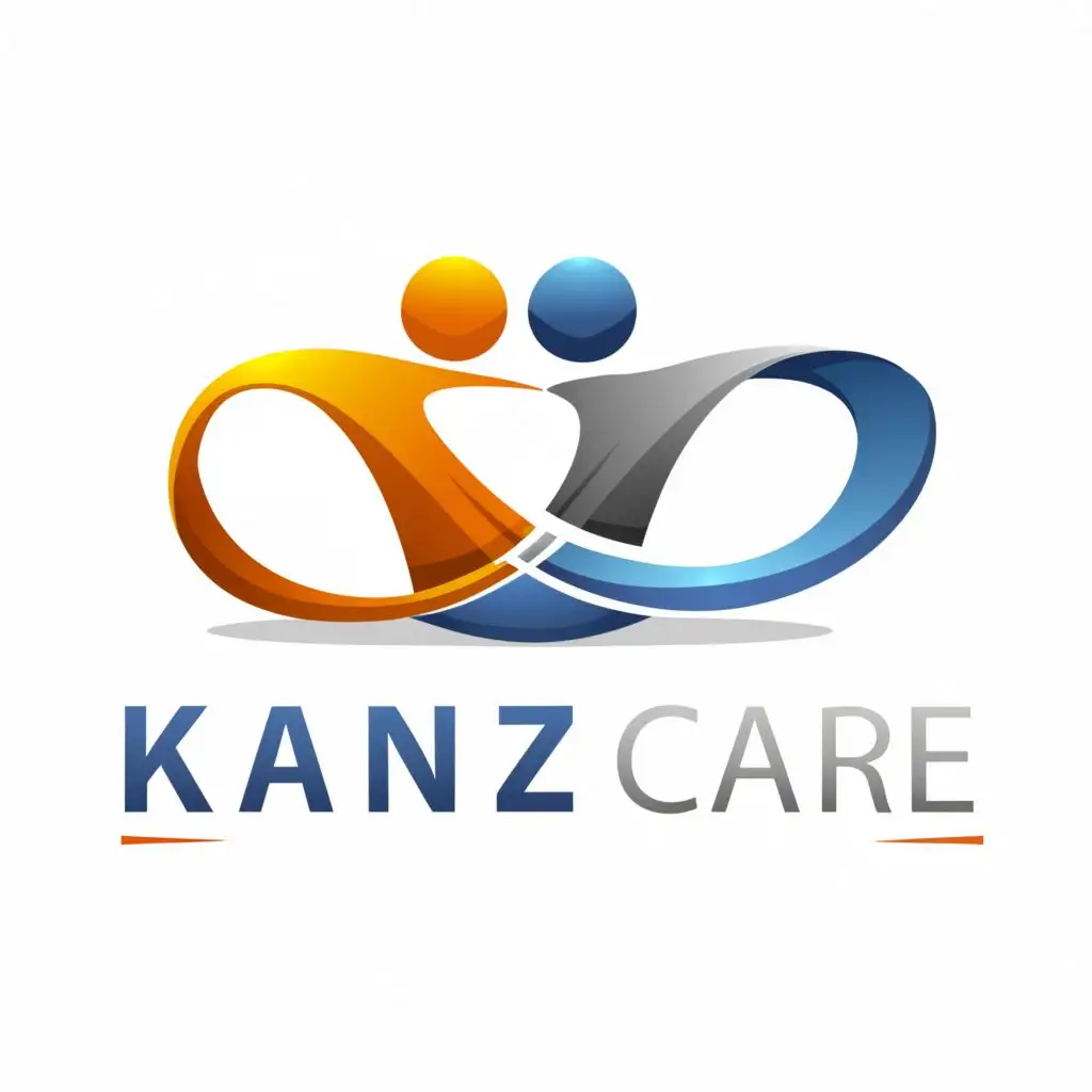 LOGO-Design-For-Kanz-Care-Embracing-Compassion-in-Blue-and-White-Typography-3D